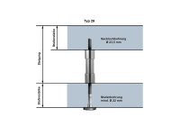 Thumm Treppenbolzen Typ 29 Edelstahl V2A mit Scheiben