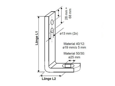 L-Winkel 40-12 04 schwarz beschichtet