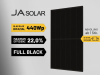 JA Solar PV-Modul 440 Wp Bifacial Glas Glas JAM54D41-440/LB Schwarz Solarpanel